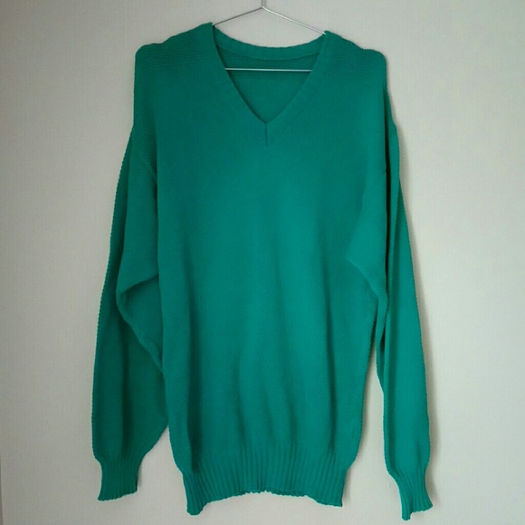 Dior Other - CHRISTIAN DIOR • 80s Vintage Teal Cotton Sweater